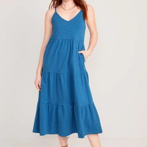 Tie-Back Tiered Midi Cami Swing Dress for Women